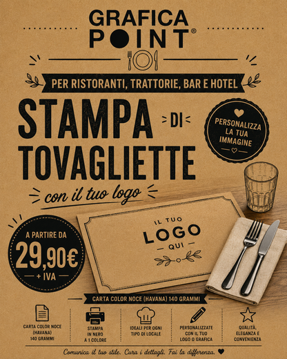 Stampa tovagliette personalizzate in carta 140 gr.